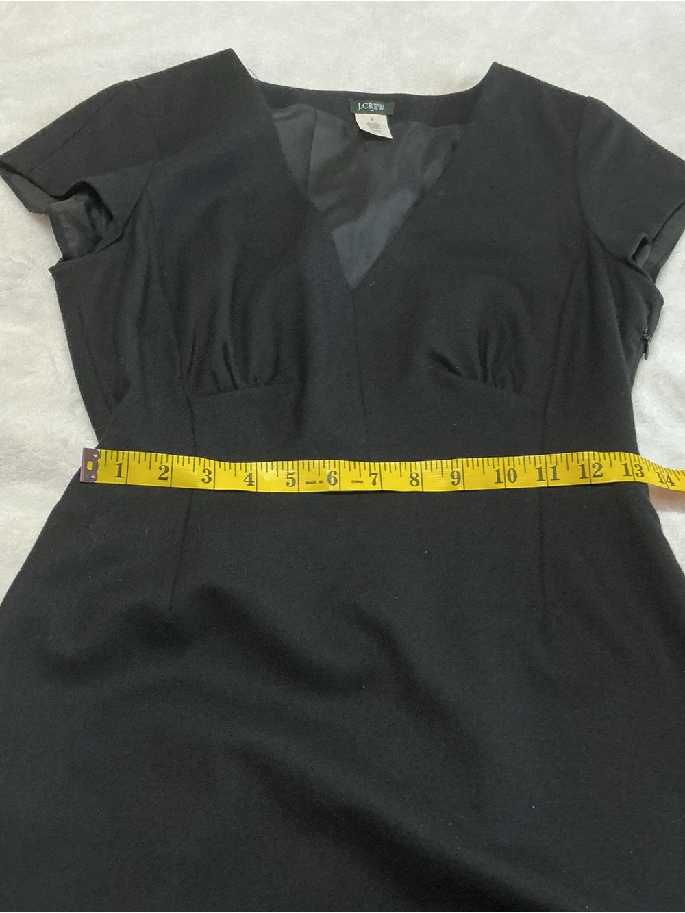 J. Crew Factory Black V Neck Cap Sleeve Sheath Dress LBD 2 - Picture 5 of 8